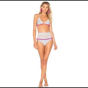Tularosa Thessy High Waisted Bottom in Blue Stripe